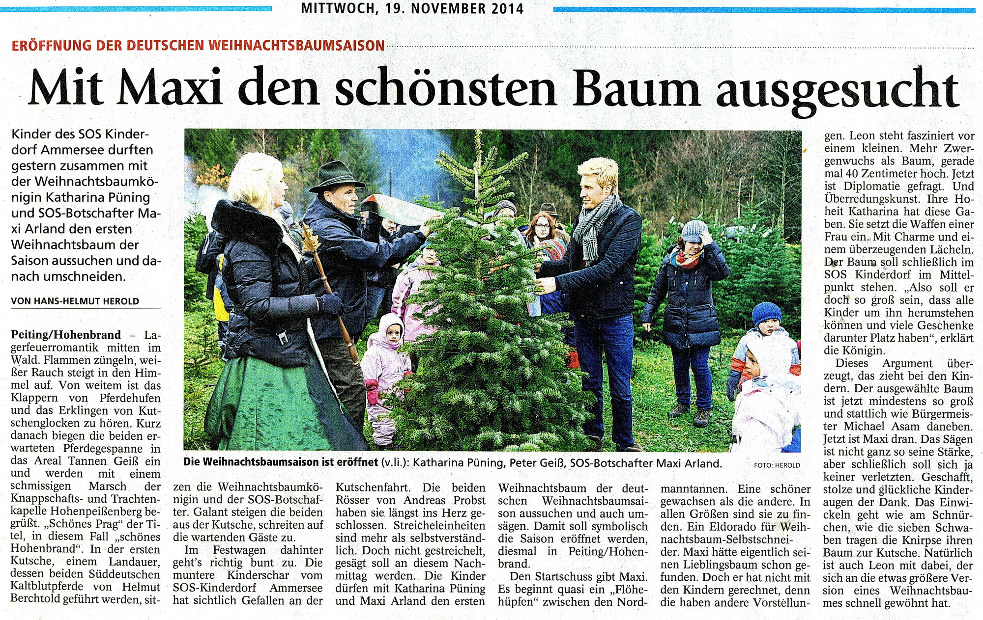 Tannen Geiß - Schongauer Nachrichten - November 2014