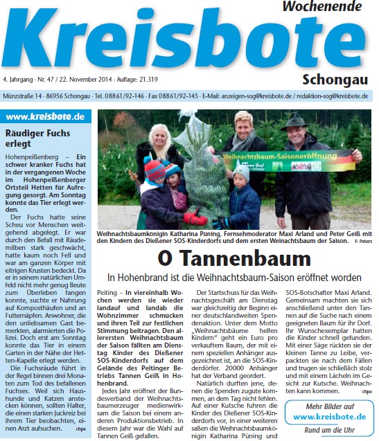 Tannen Geiß - Kreisbote 22. November 2014